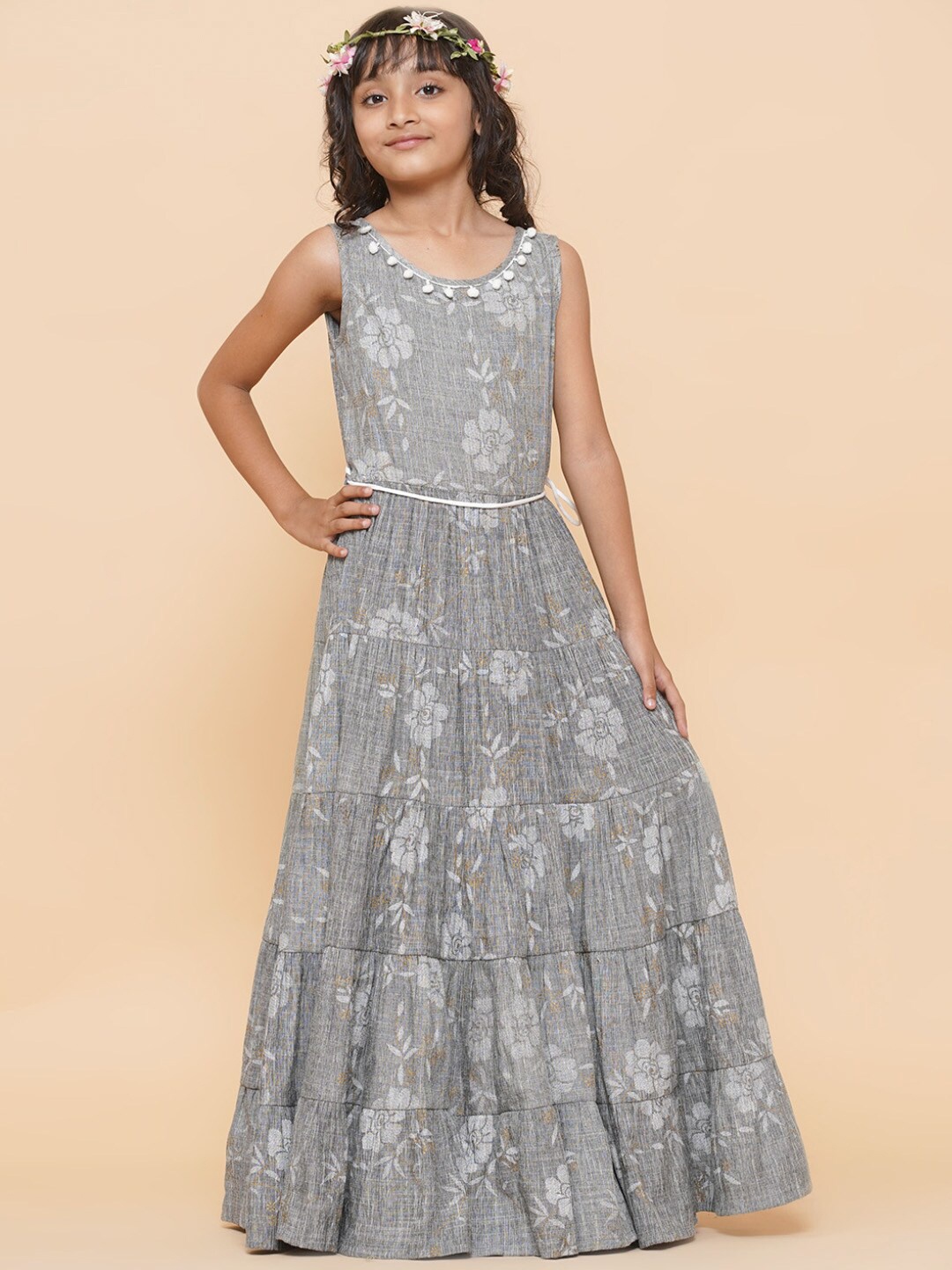 

Titliyan Grey Floral Maxi Dress