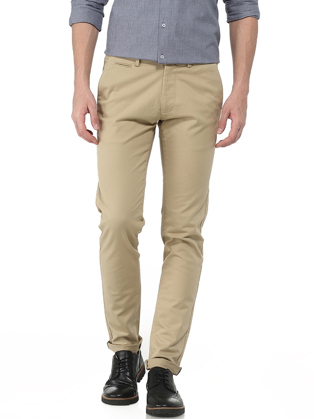 

Basics Men Beige Tapered Fit Solid Chinos