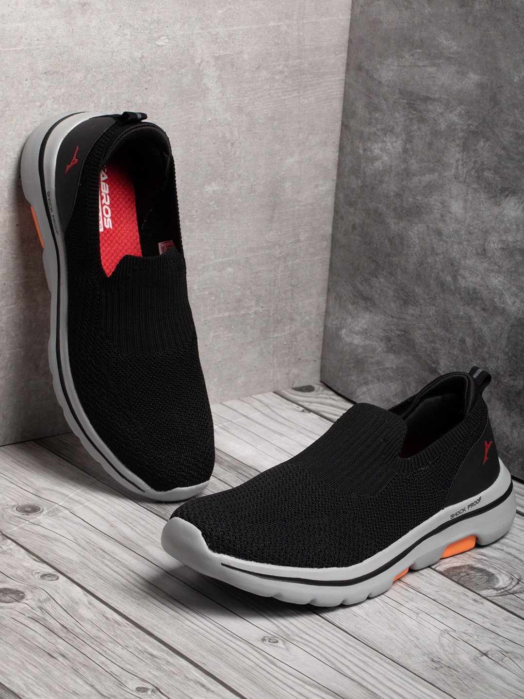 

ABROS Men Black Mesh Sports Shoes