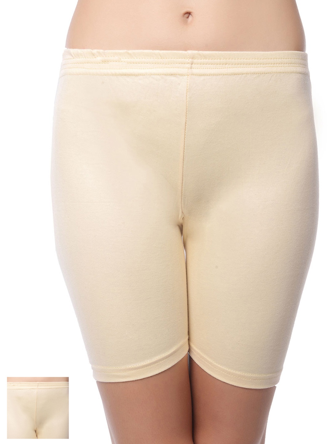 

Lady Lyka Women Pack of 2 Beige Cycling Shorts
