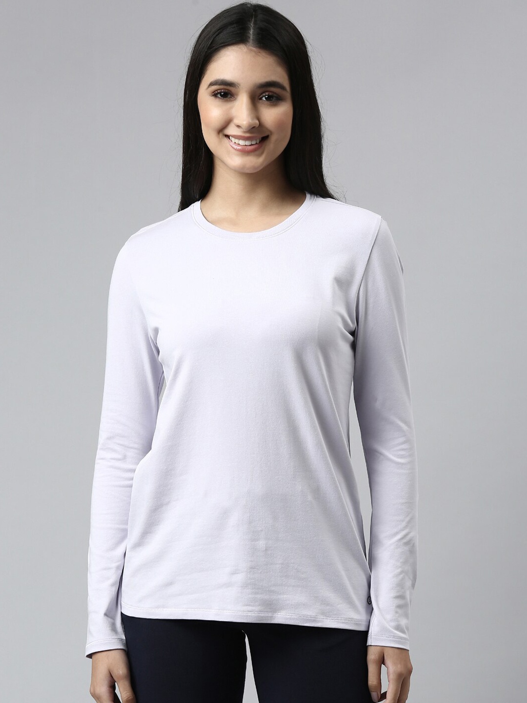 

Enamor Women Solid Stretch Cotton Lounge T-shirts, Purple