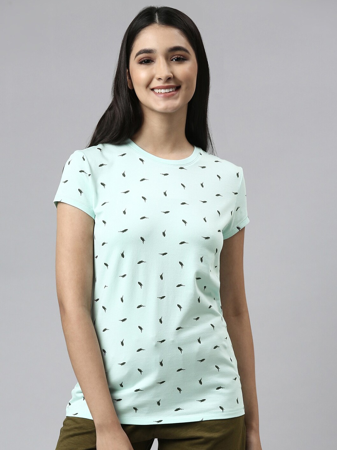 

Enamor Women Blue Printed Lounge T-shirts
