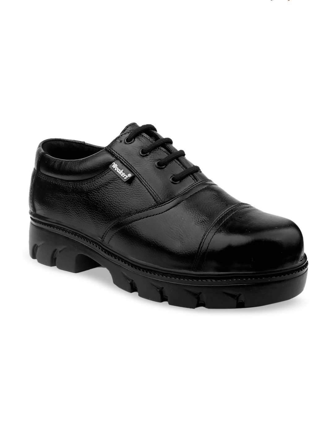 

Woakers Men Black Leather Oxfords