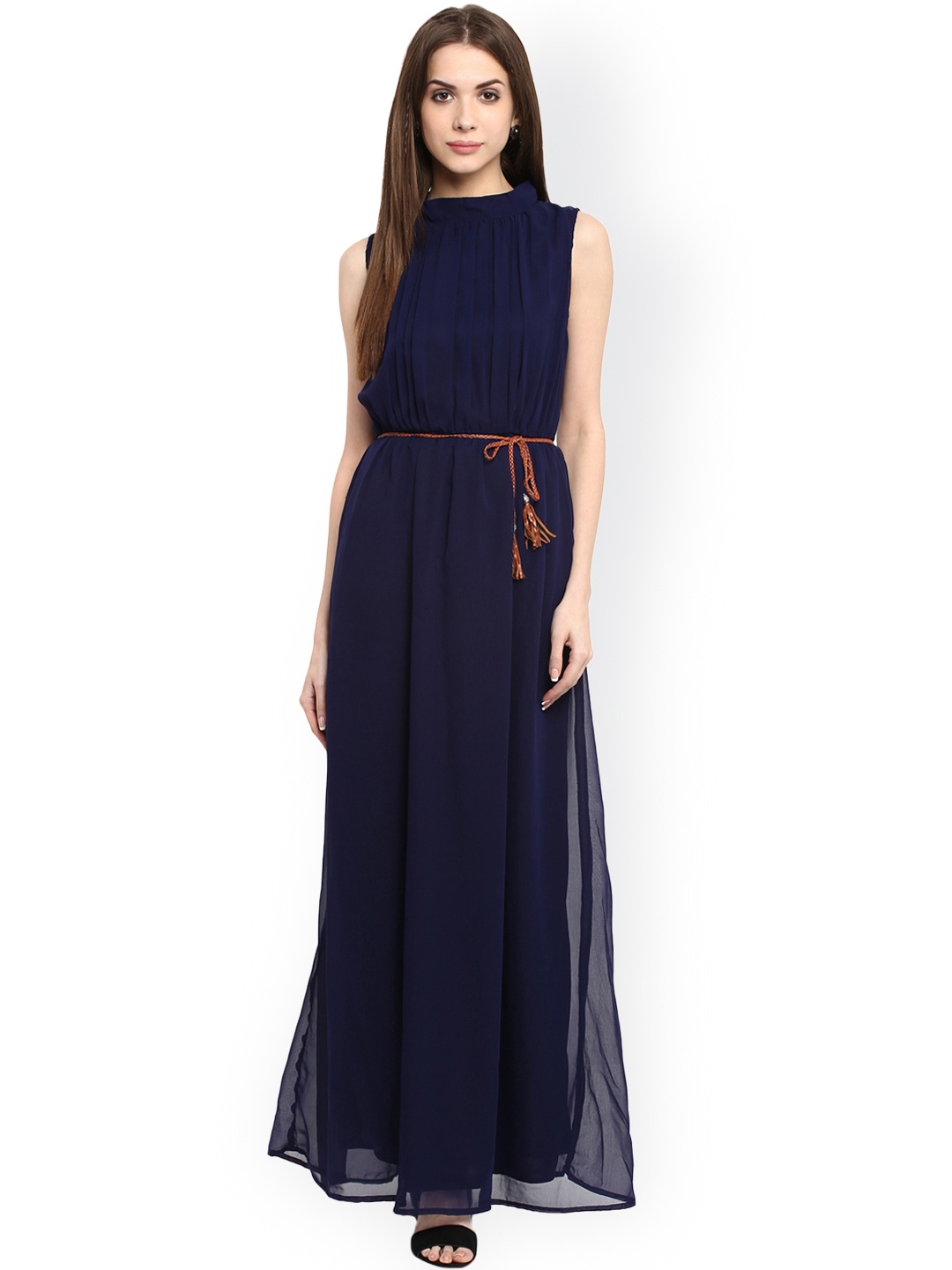 

La Zoire Women Navy Blue Solid Maxi Dress
