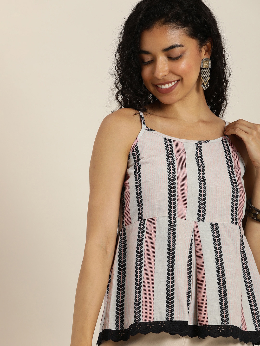 

Taavi Woven Legacy Pure Cotton Peplum Top, White
