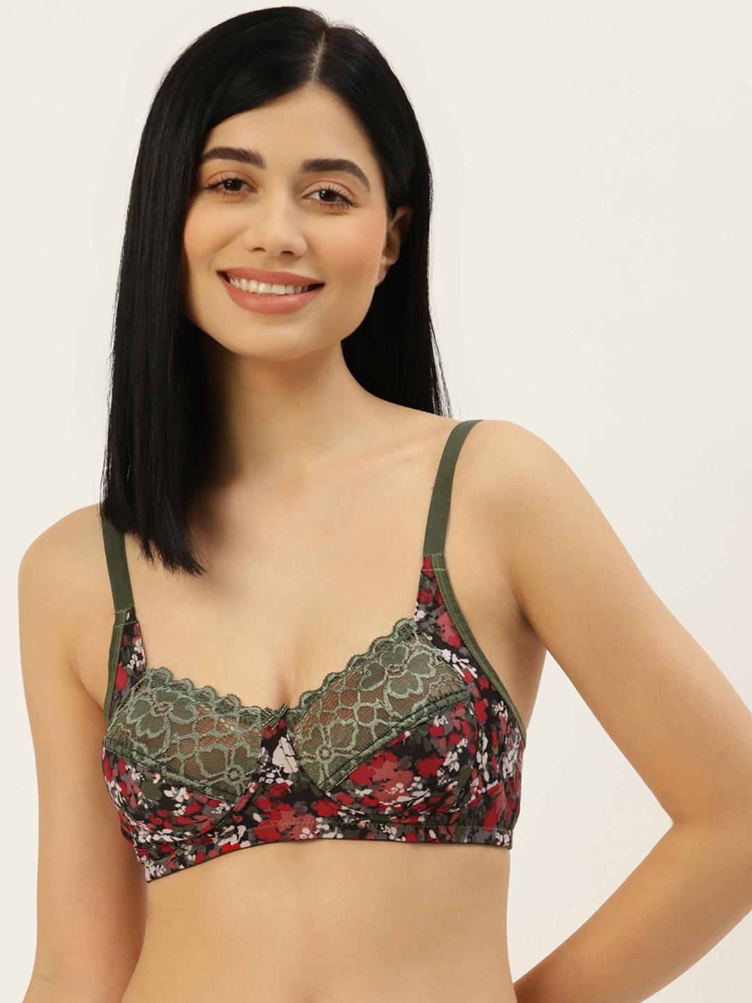 

Leading Lady Red & Black Floral Bra