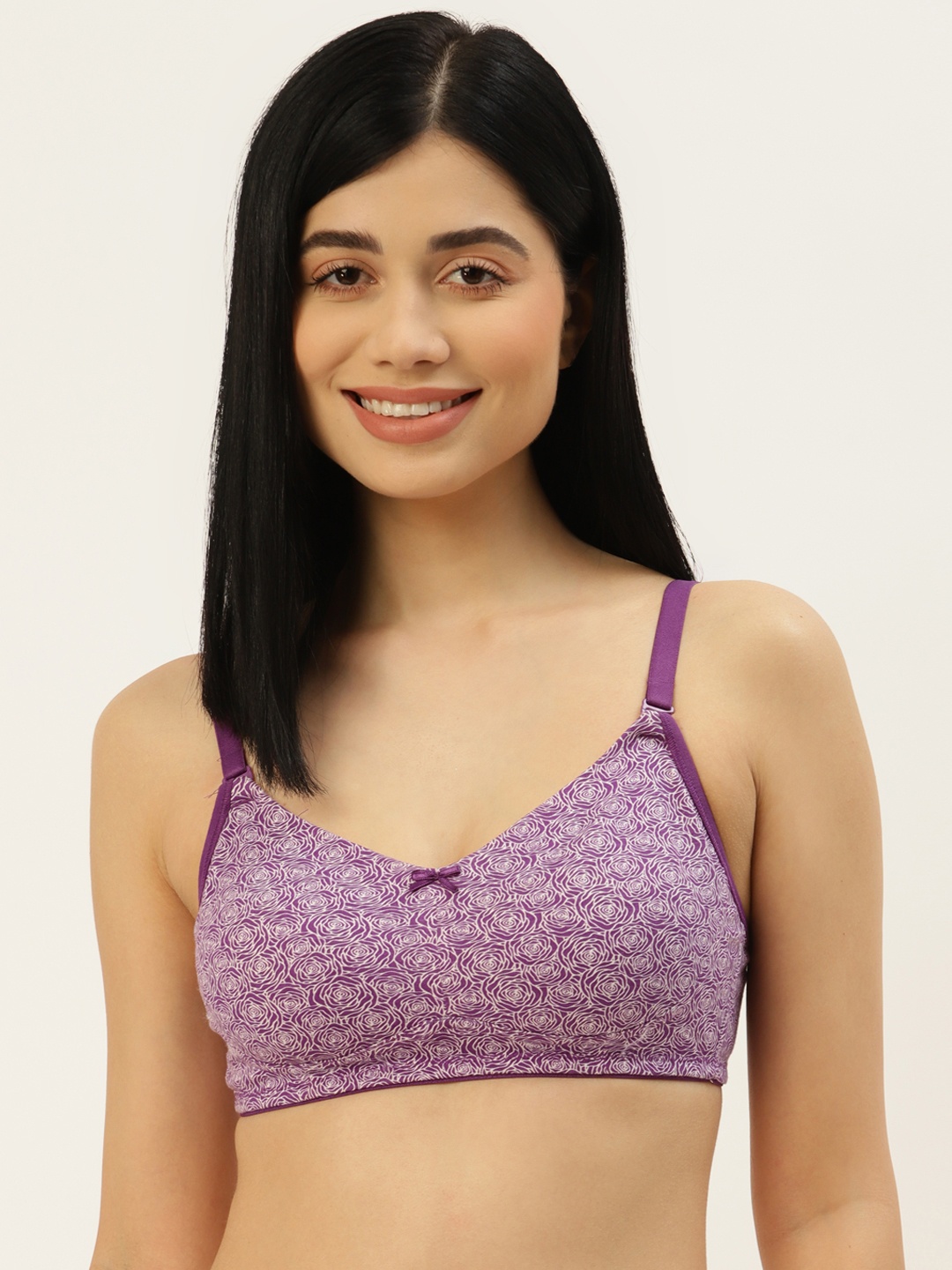 

Leading Lady Purple Floral Pure Cotton Bra