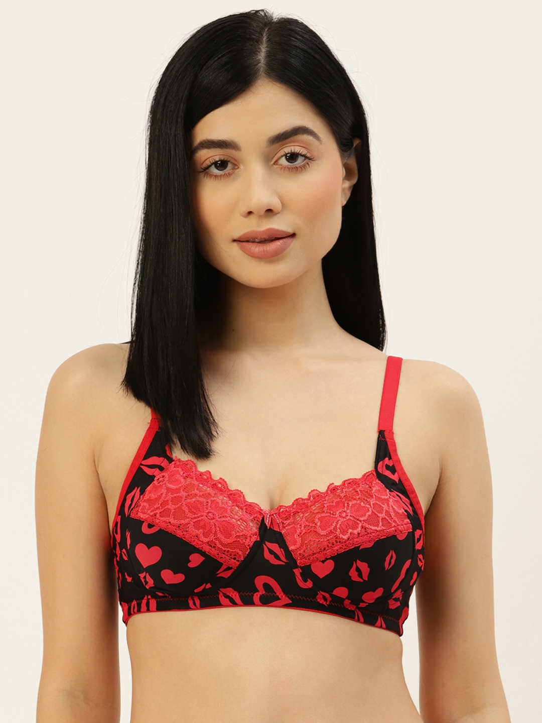 

Leading Lady Red & Black Floral Bra