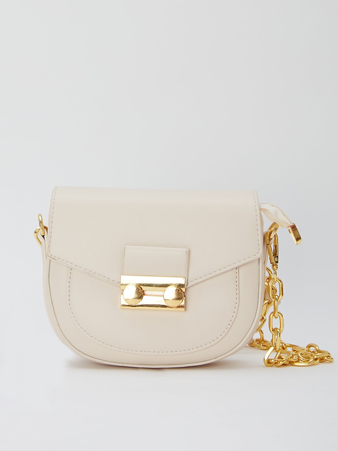 

20Dresses Women Cream-Coloured PU Structured Handheld Bag