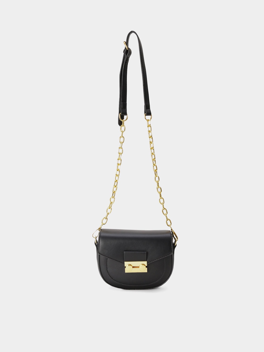 

20Dresses Black Solid Half Moon Sling Bag
