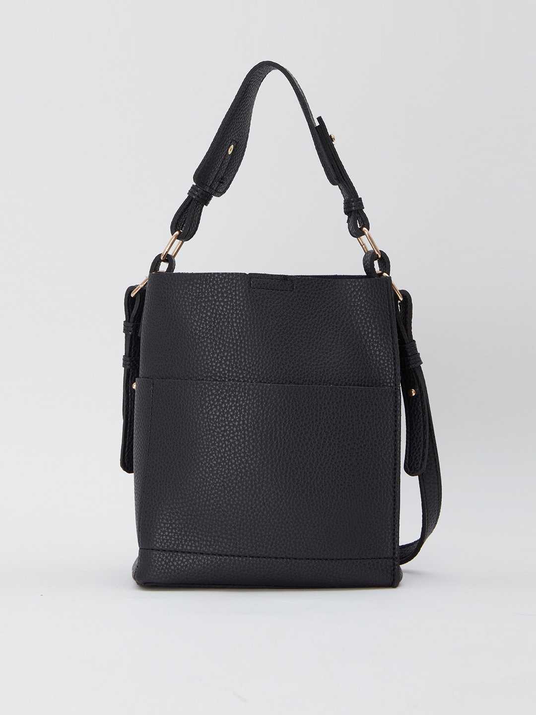 

20Dresses Black Textured Rectangular Casual Sling Bag