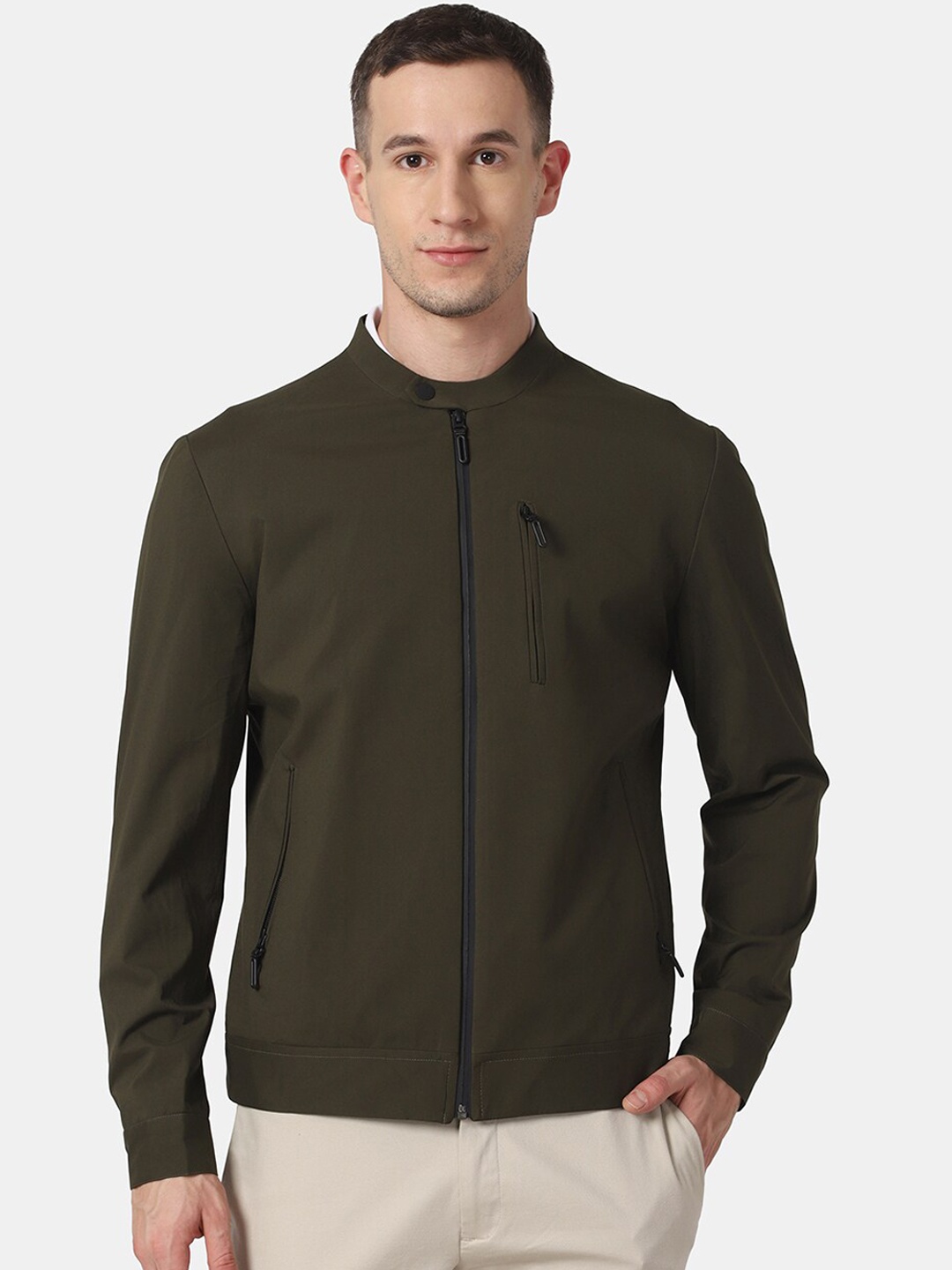 

Blackberrys Men Olive Solid TechPro Jacket