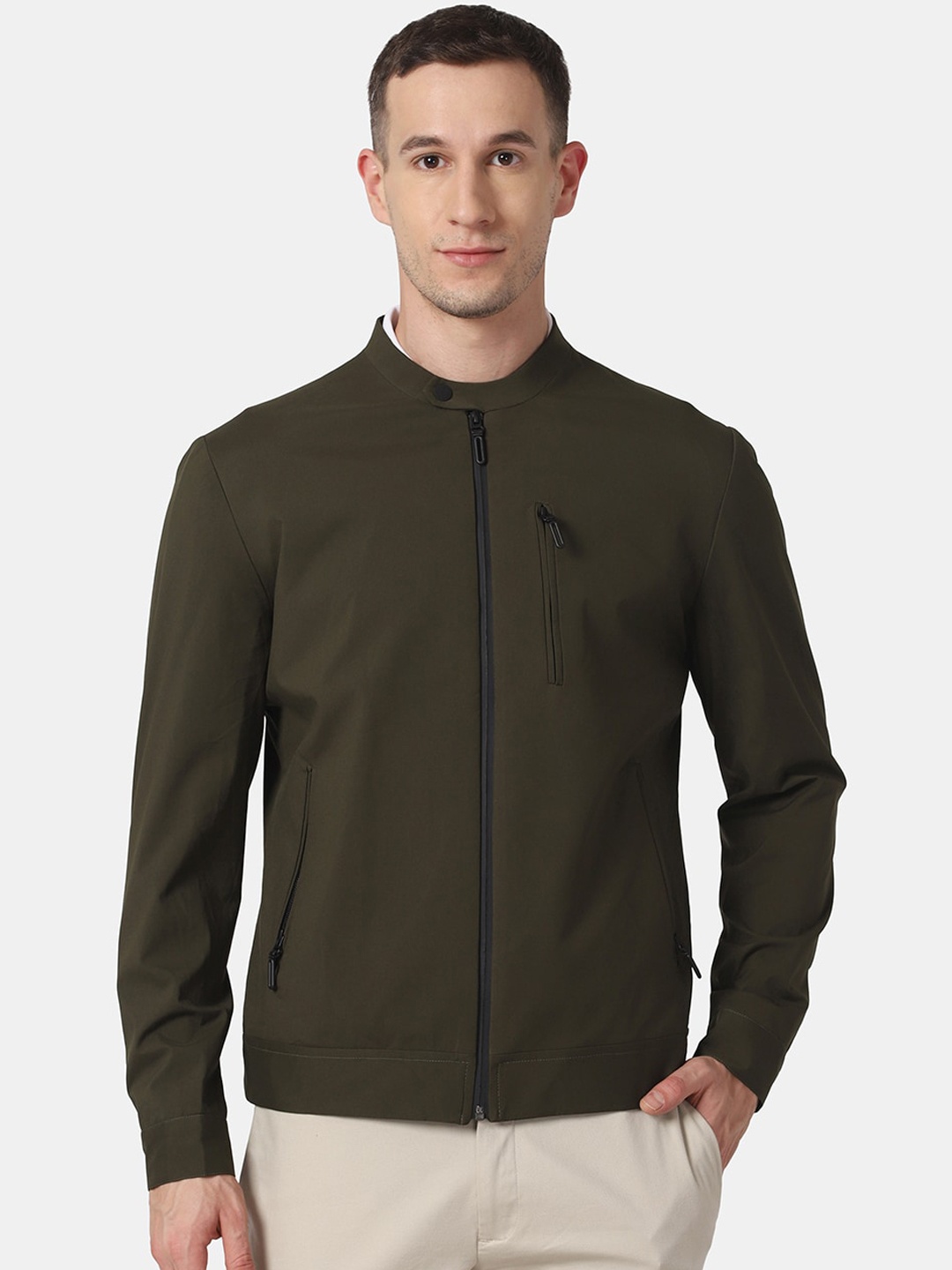 

Blackberrys Men Olive Solid TechPro Jacket
