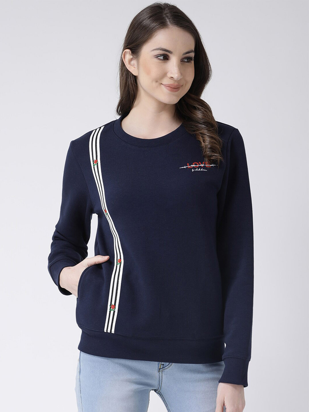 

Club York Women Navy Blue Sweatshirt