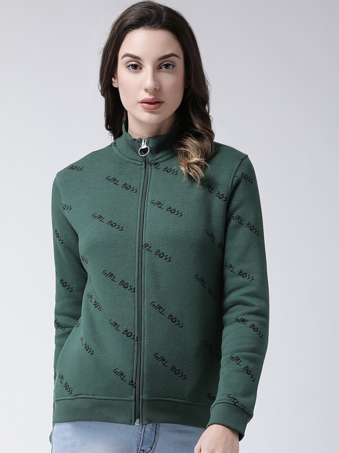 

Club York Women Green Printed Sweatshirt