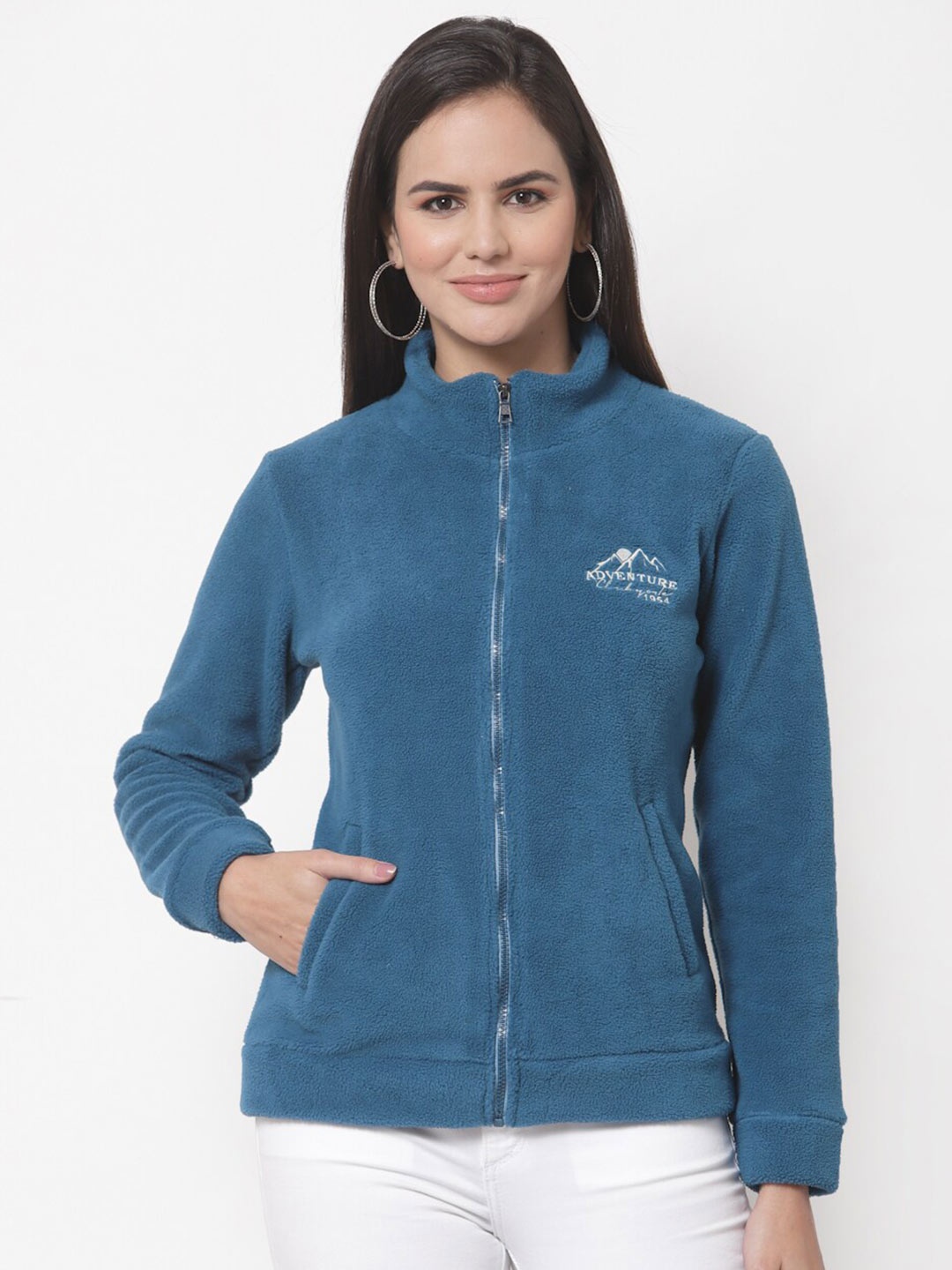 

Club York Women Blue Solid Sweatshirt