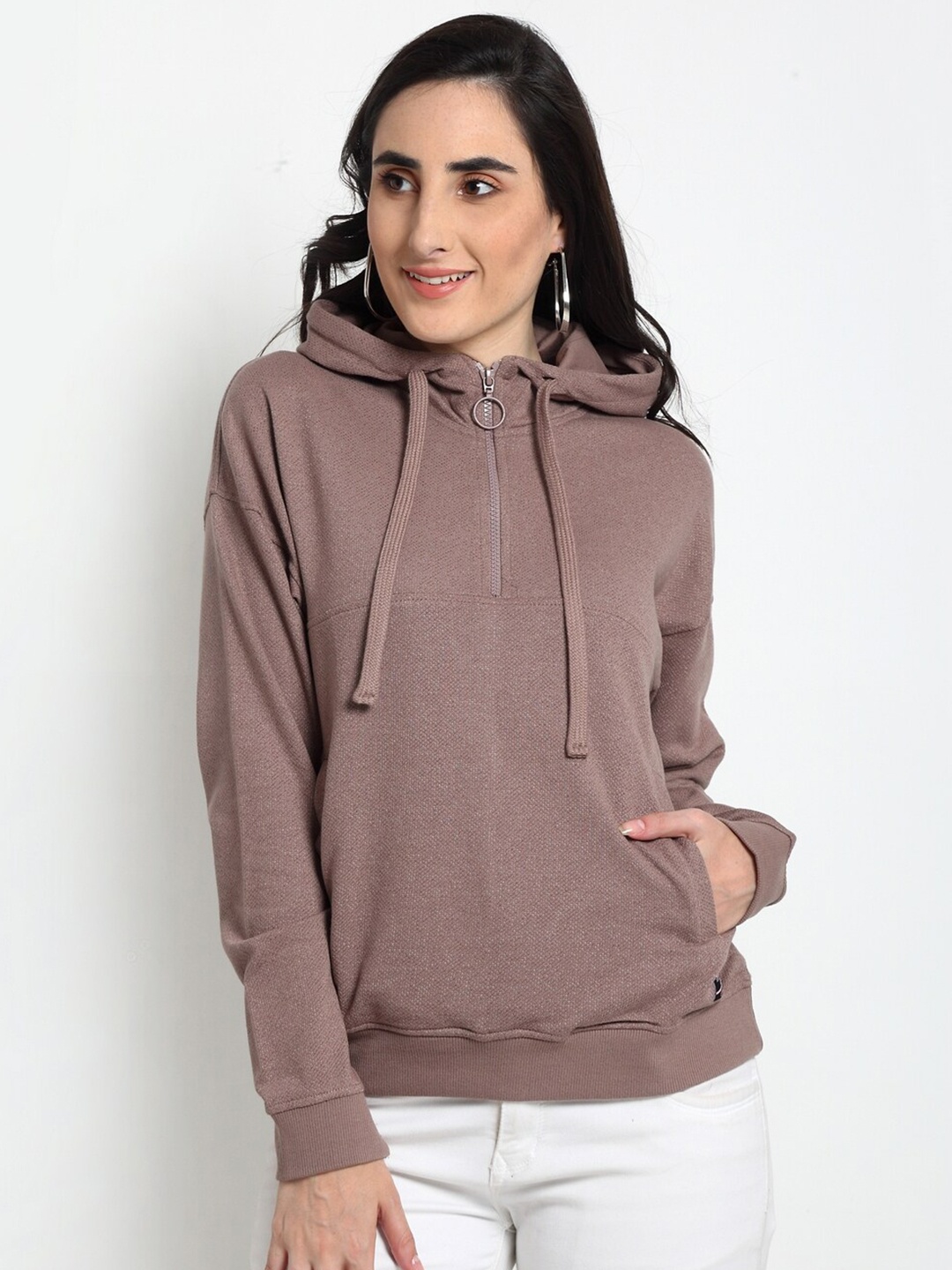 

Club York Women Mauve Hooded Sweatshirt