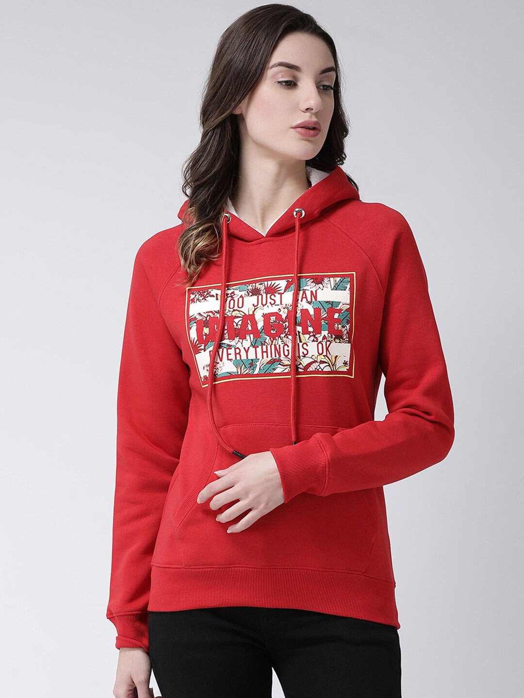 

Club York Women Red Printed Sweatshirt