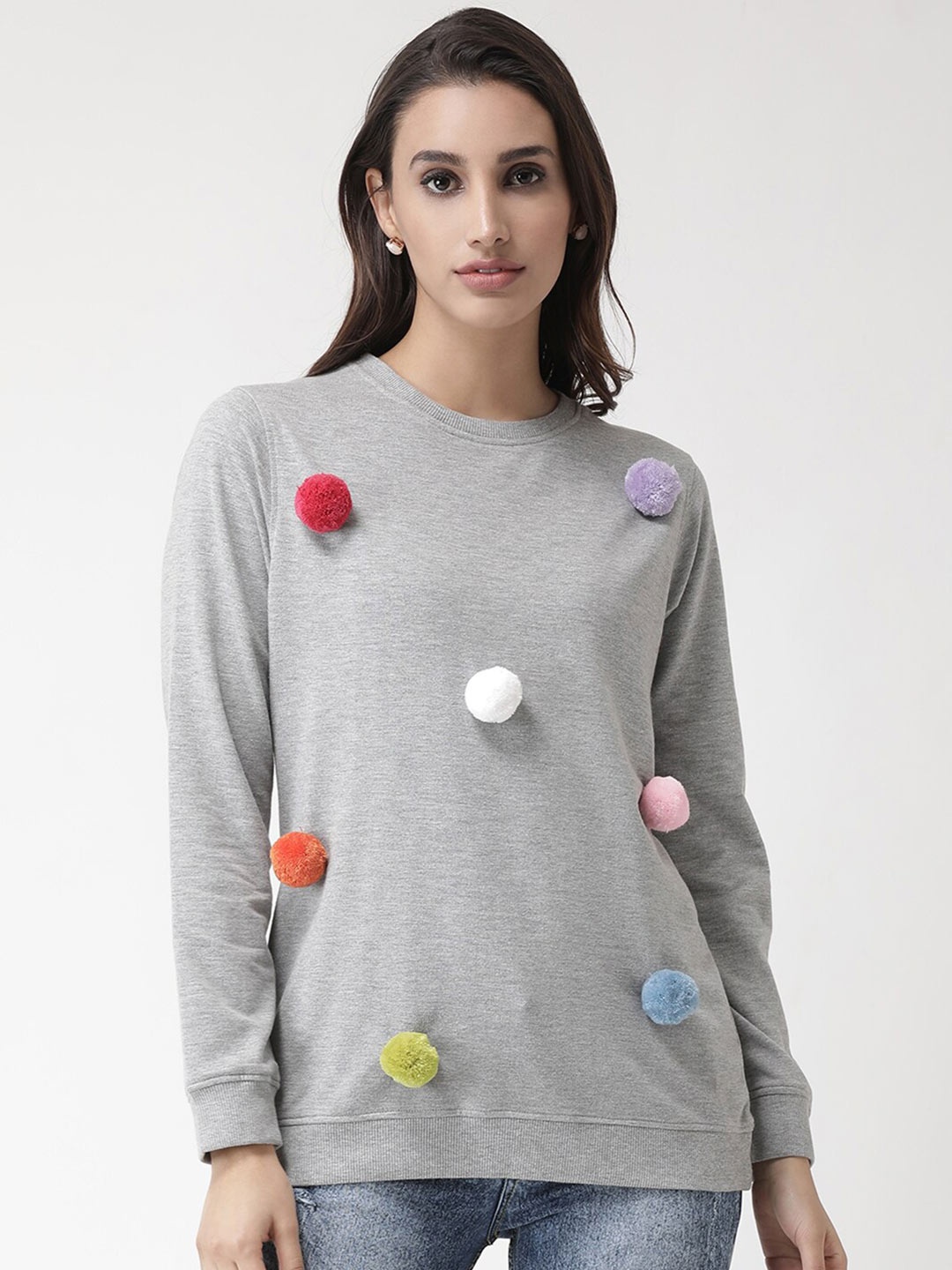 

Club York Women Grey Sweatshirt