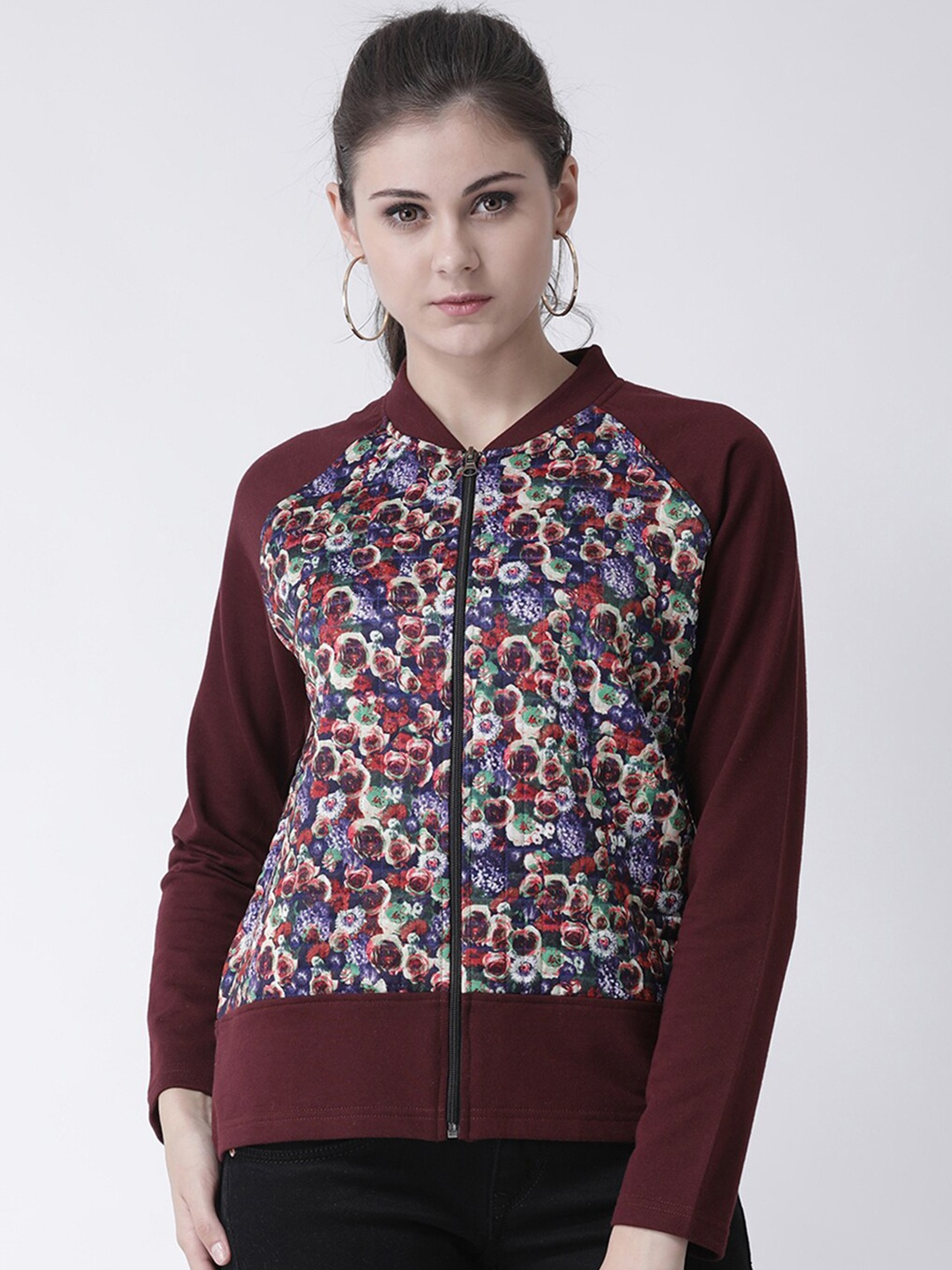 

Club York Women Burgundy Printed Sweatshirt