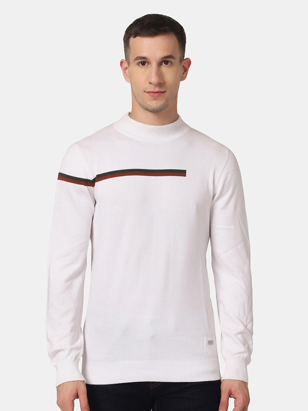 

Blackberrys Men White & Black Solid Pullover