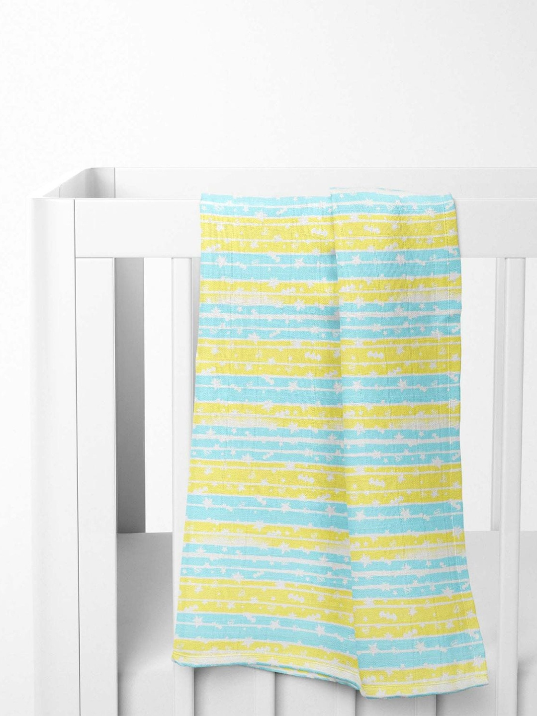 

haus & kinder Infant Set Of 3 DC Superfriends Pure Cotton Muslin Swaddle, Blue