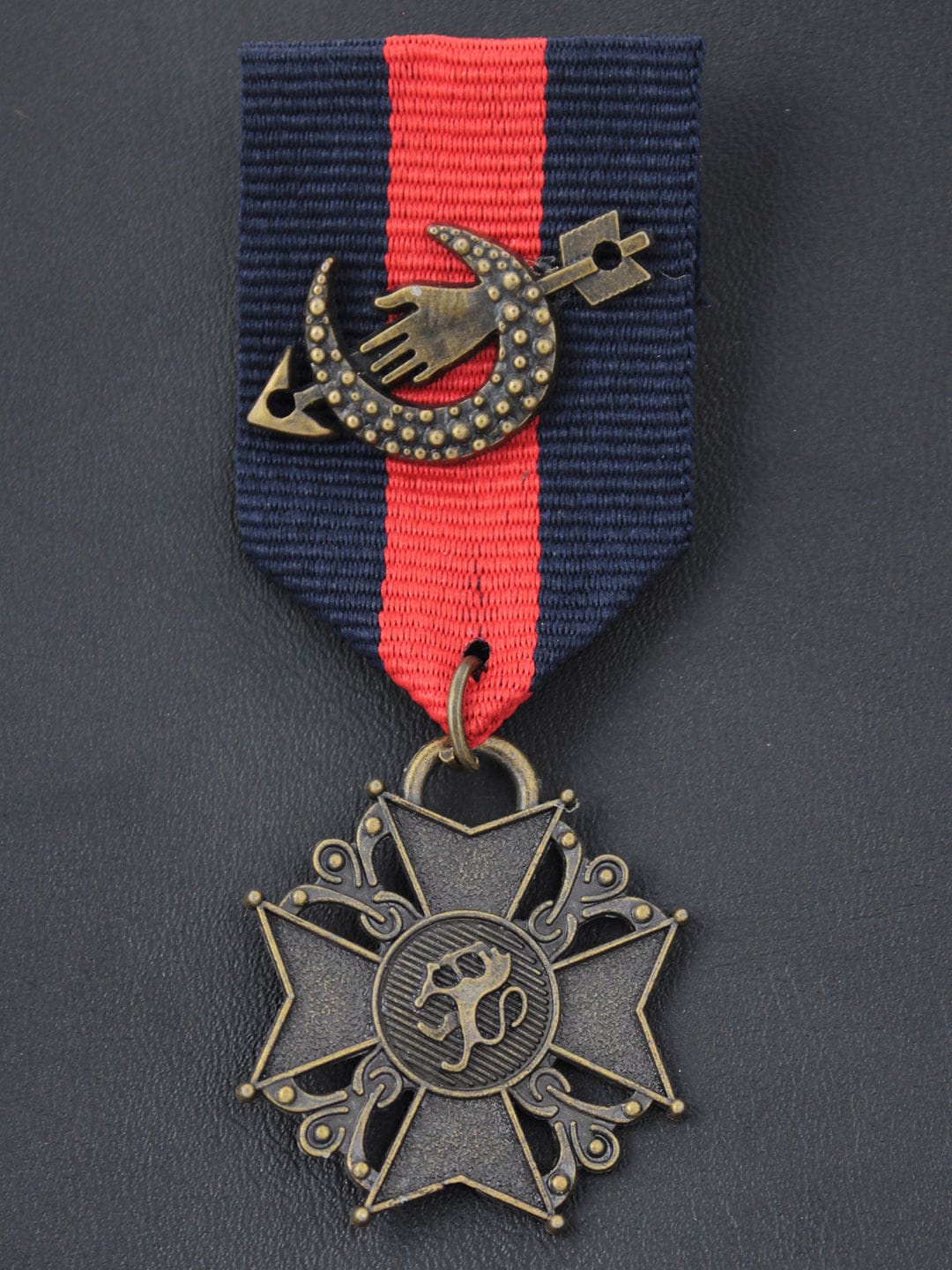 

Kavove Bronze-Toned Textured The Medallion Lapel Pin