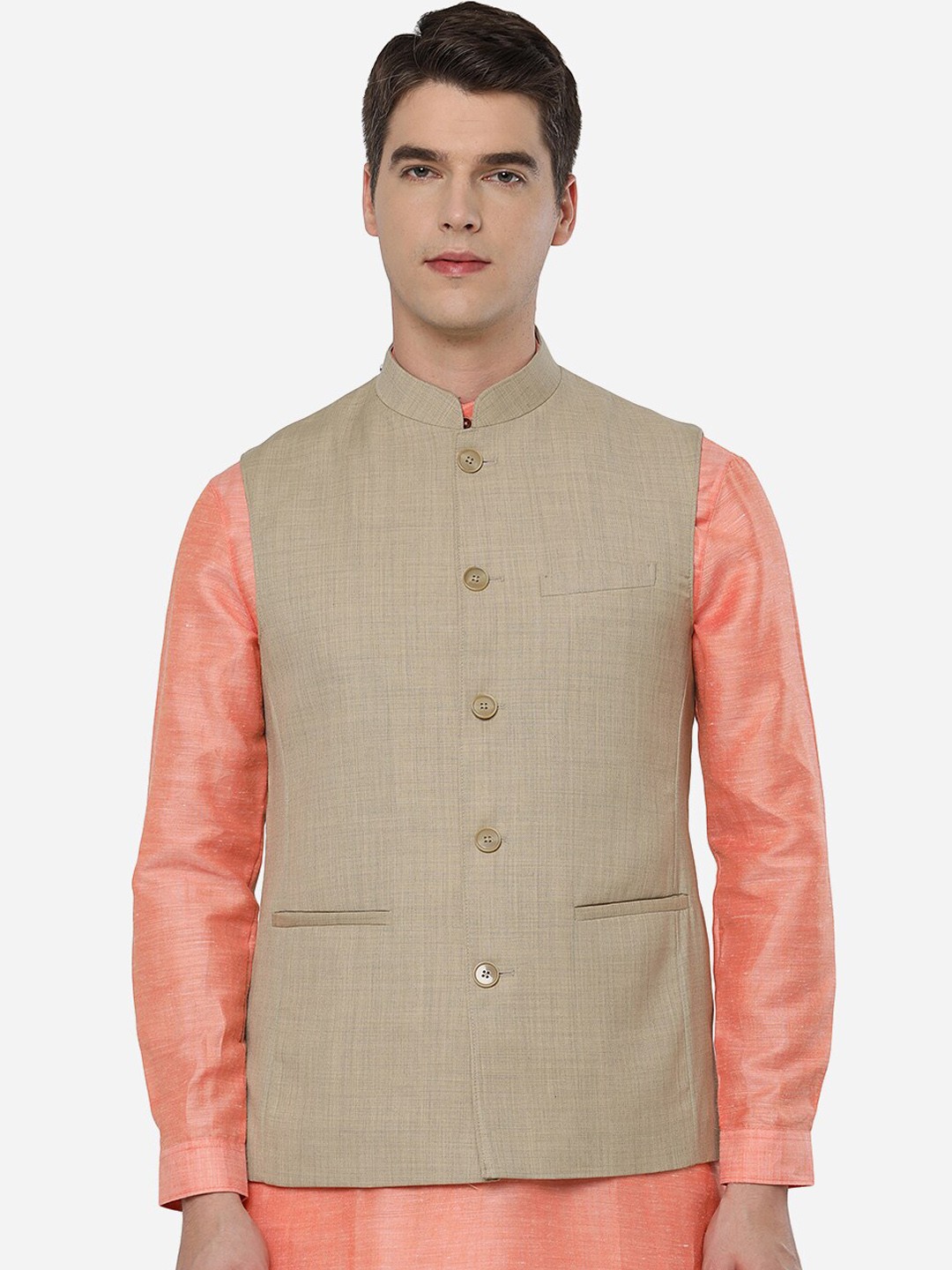 

JADE BLUE Men Beige Tailored Jacket