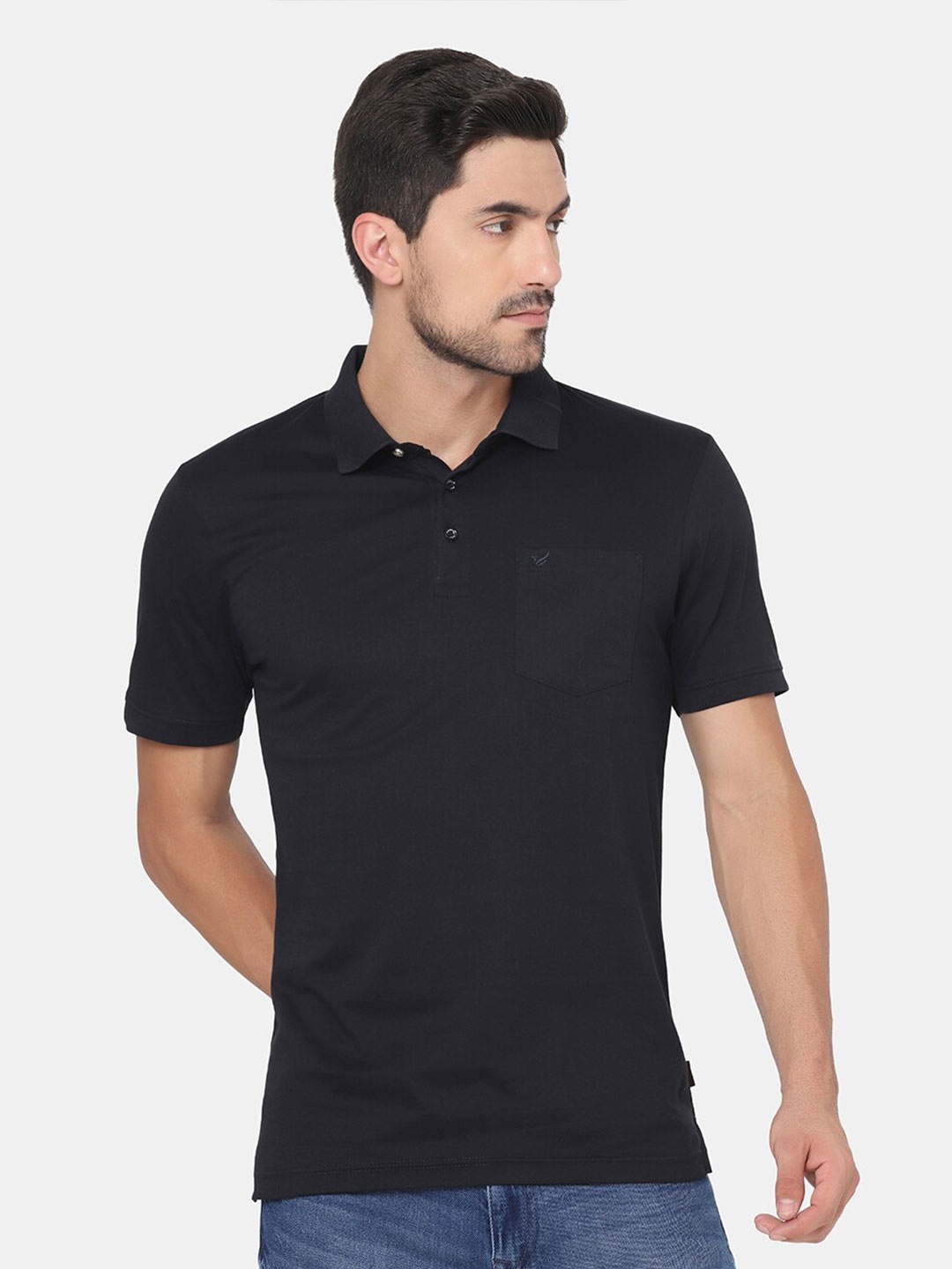 

Blackberrys Men Navy Blue Polo Collar Slim Fit T-shirt