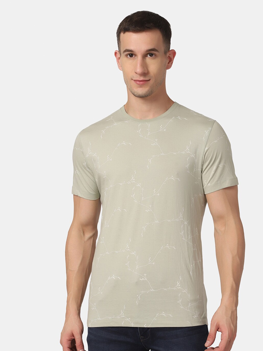 

Blackberrys Men Mercerized Crew Neck Tshirt, Green