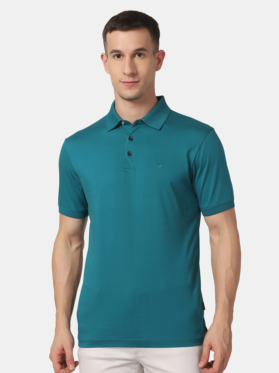 

Blackberrys Men Green Polo Collar Slim Fit T-shirt