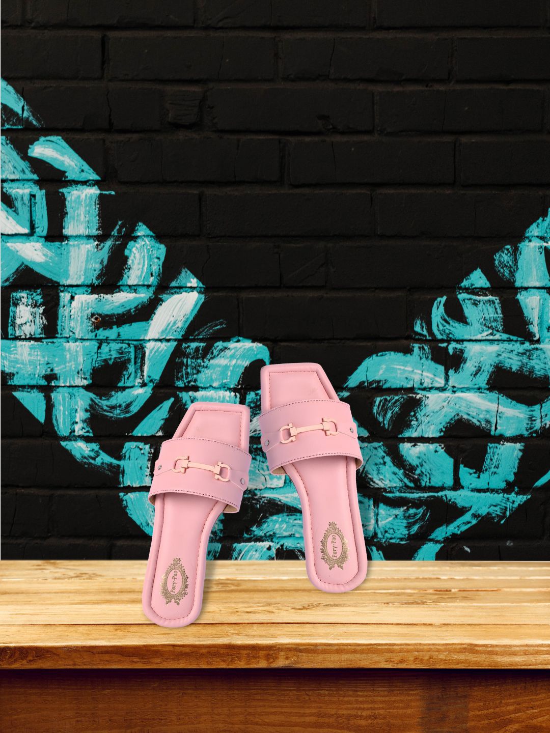 

PERY PAO Women Pink Printed Open Toe Flats With Bows
