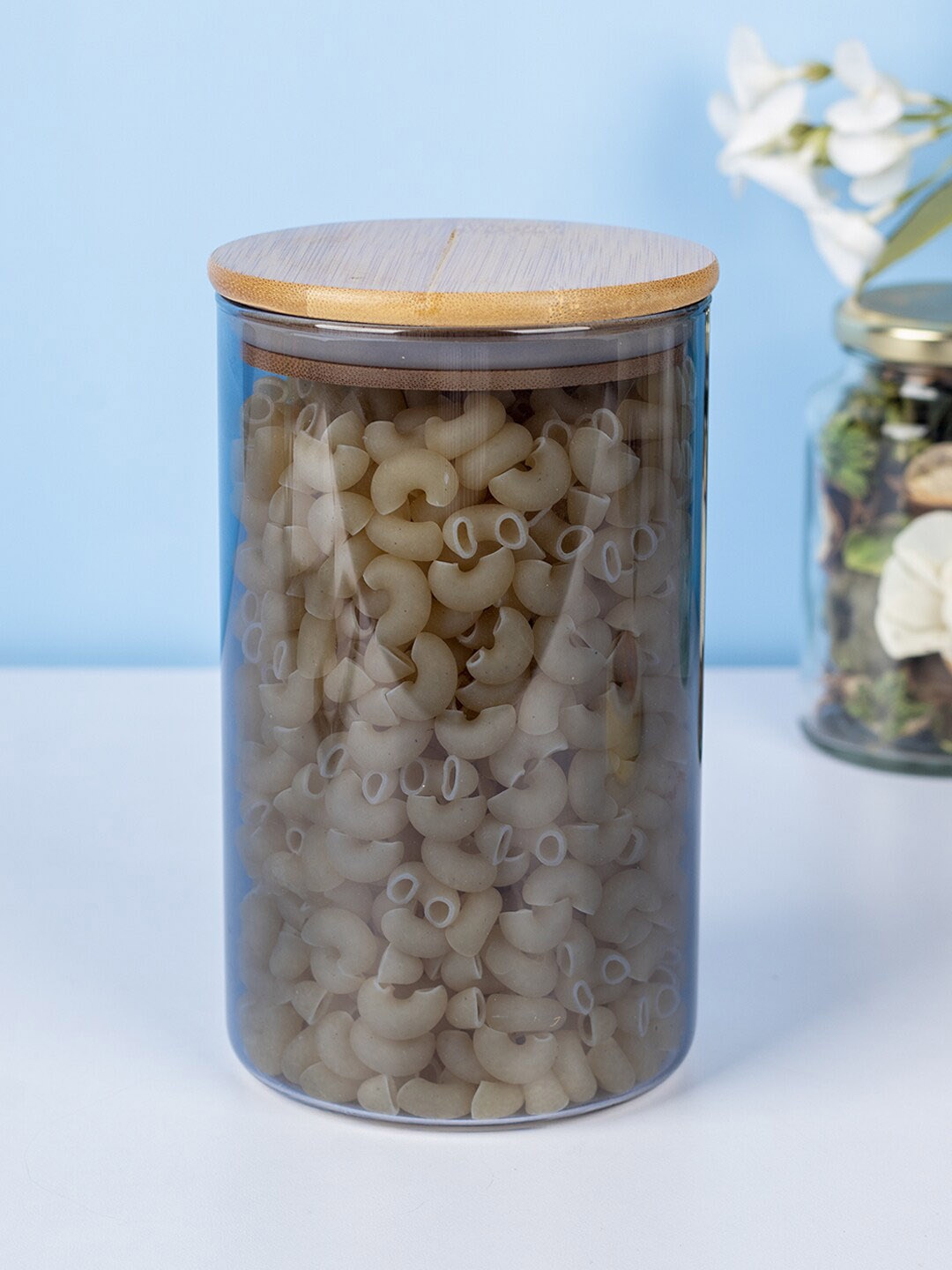 

MARKET99 Black Solid Glass Storage Jar