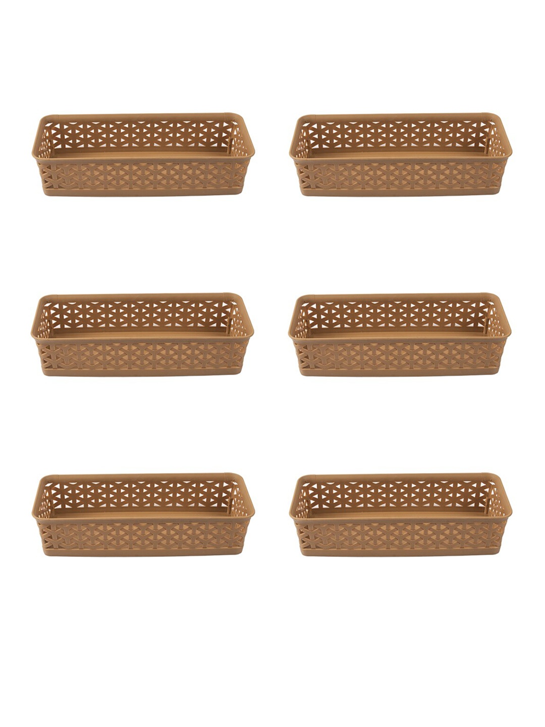 

MARKET99 Set Of 6 Brown Solid Basket Kitchen Storage