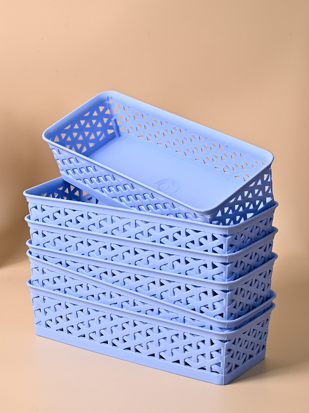 MARKET99 Light Blue Set Of 6 Kitchen Storage Basket