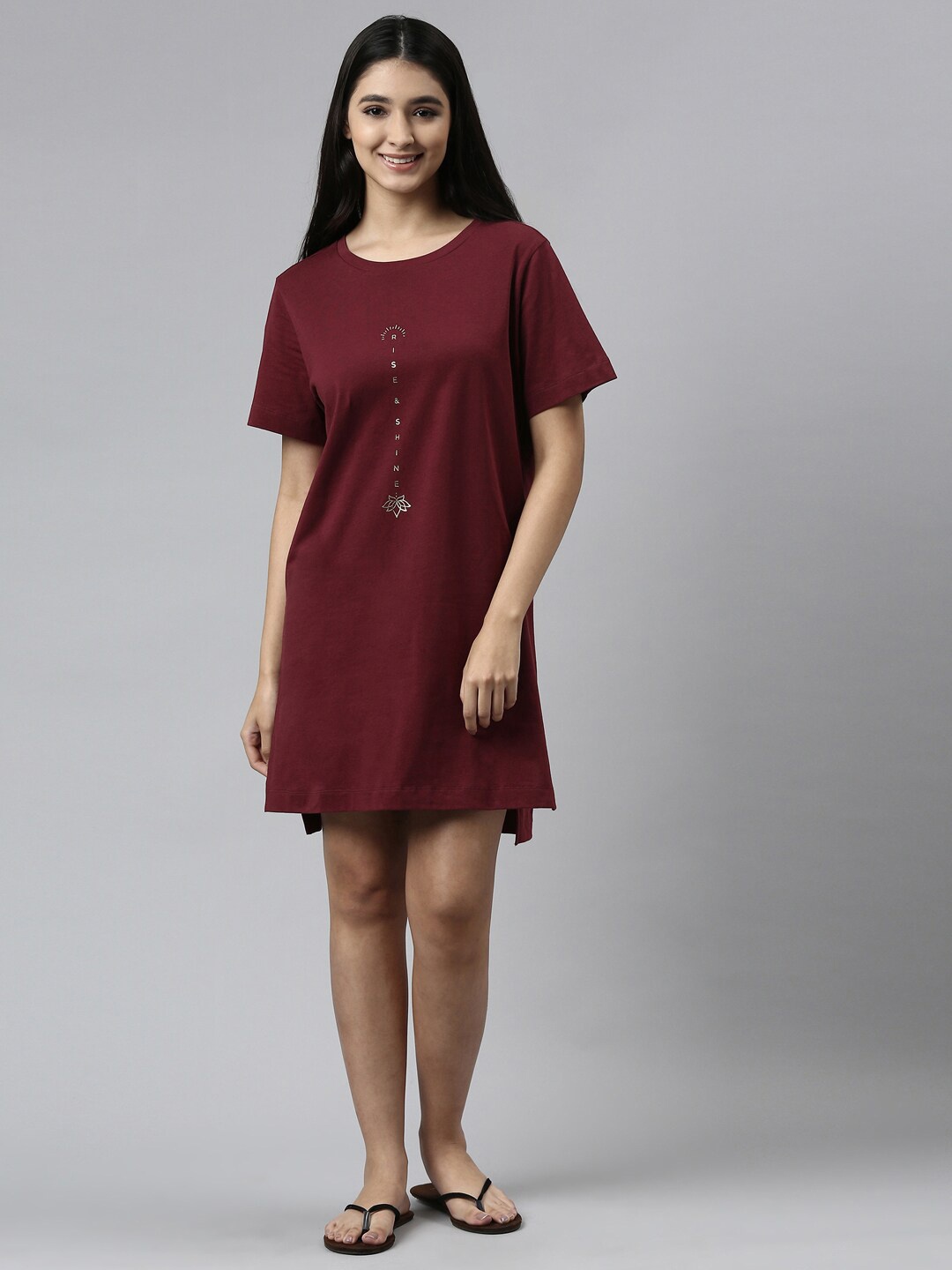 

Enamor Maroon Printed Tunic