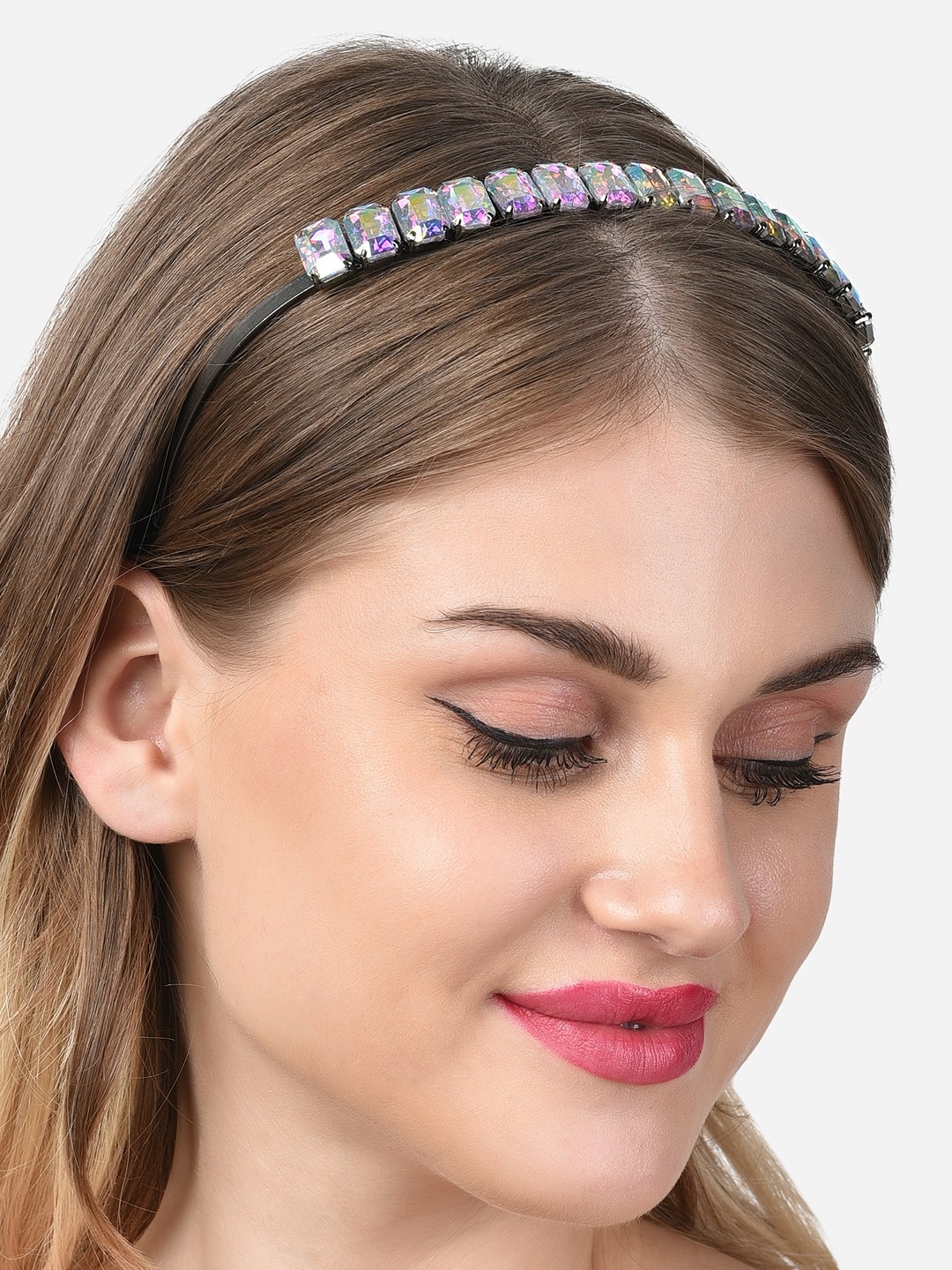 

Zaveri Pearls Women Grey & Blue Embellished Hairband