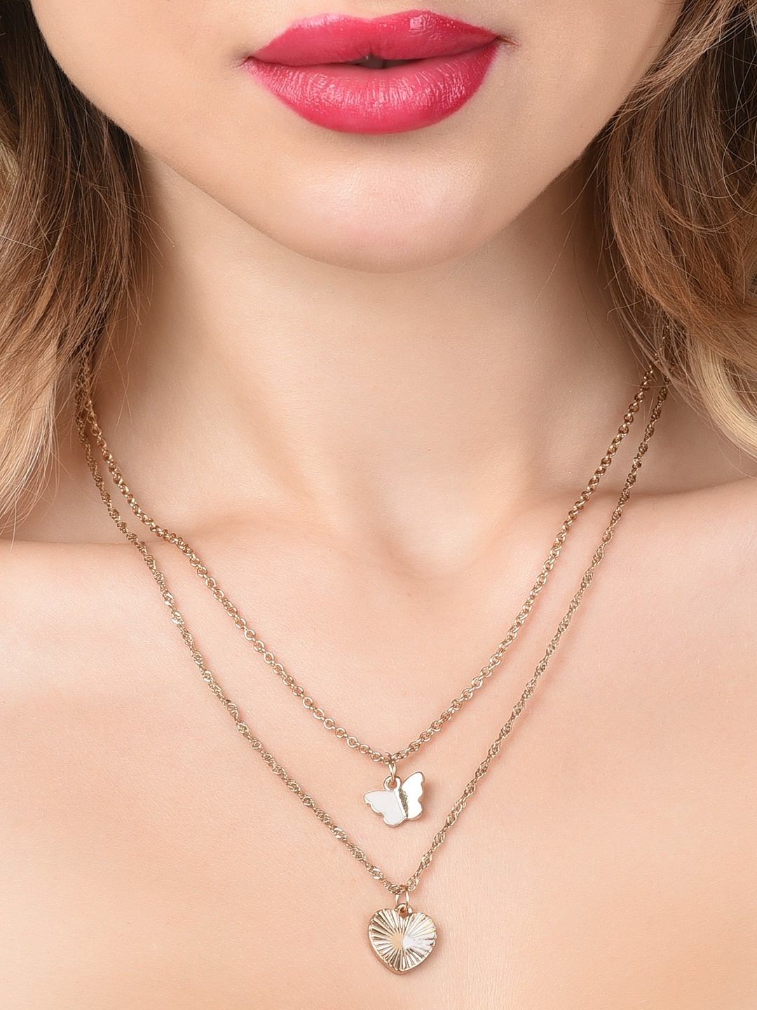 

Zaveri Pearls Women Gold-Toned Gold-Plated Layered Chain