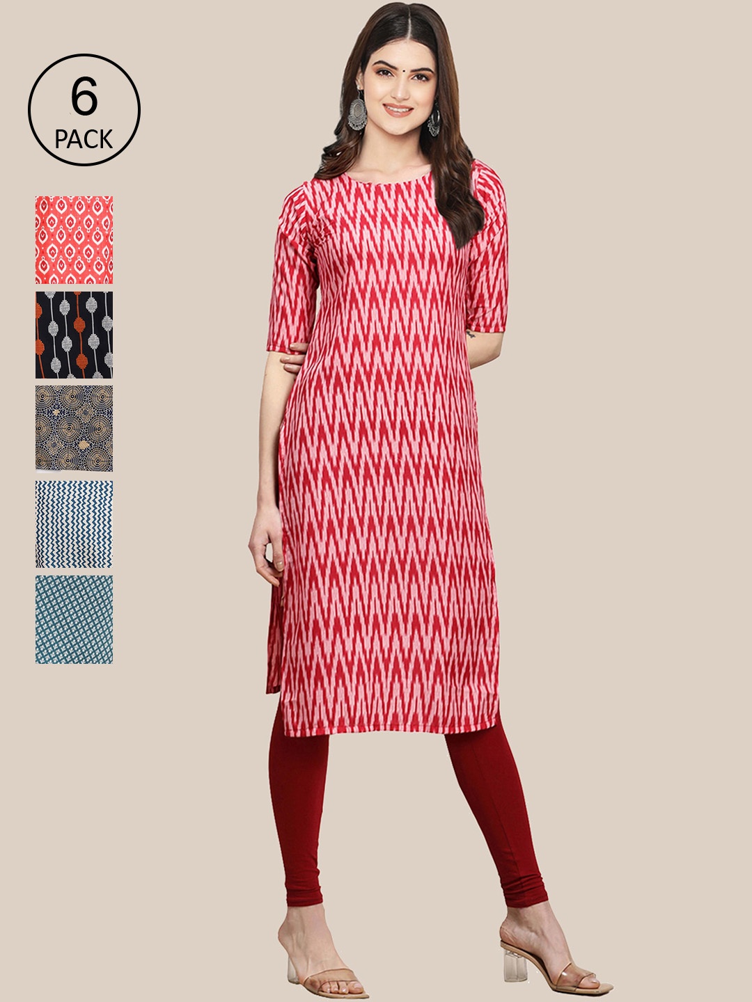 

Ethnic basket Women Multicoloured Geometric Crepe Kurta, Multi
