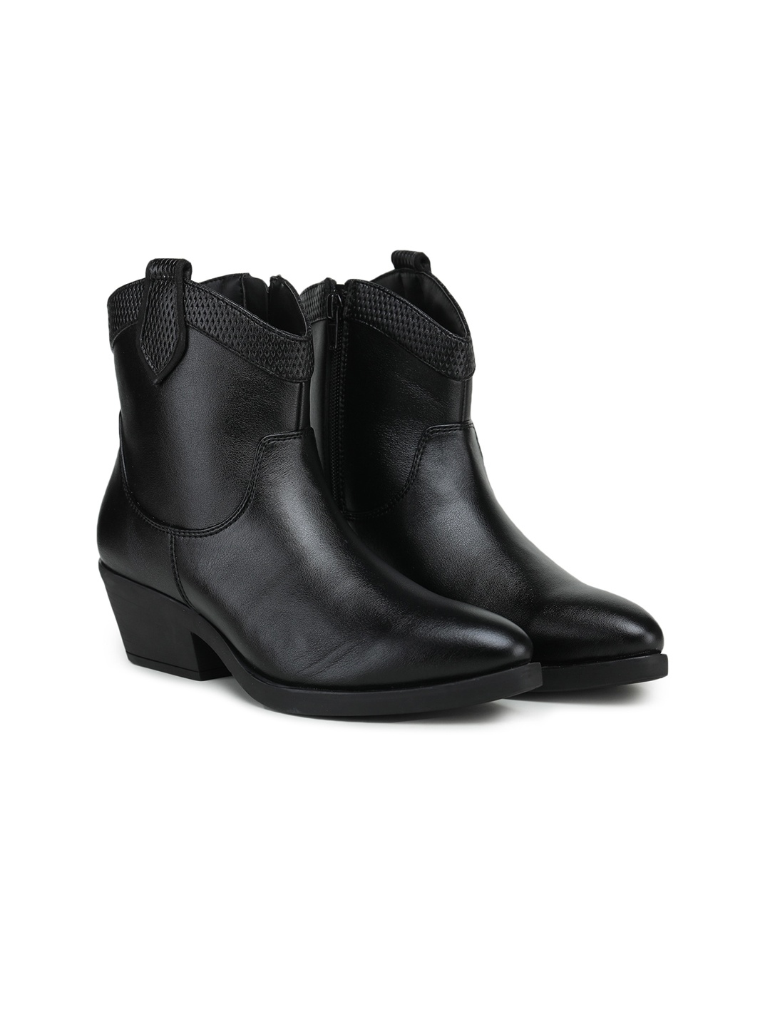 

GARDIN Women Black Mid-Top Slip-On Boots