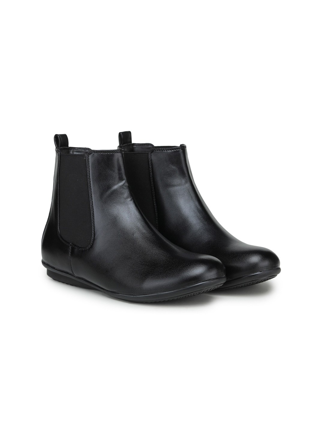 

GARDIN Women Black Solid Slip-On Flat Boots