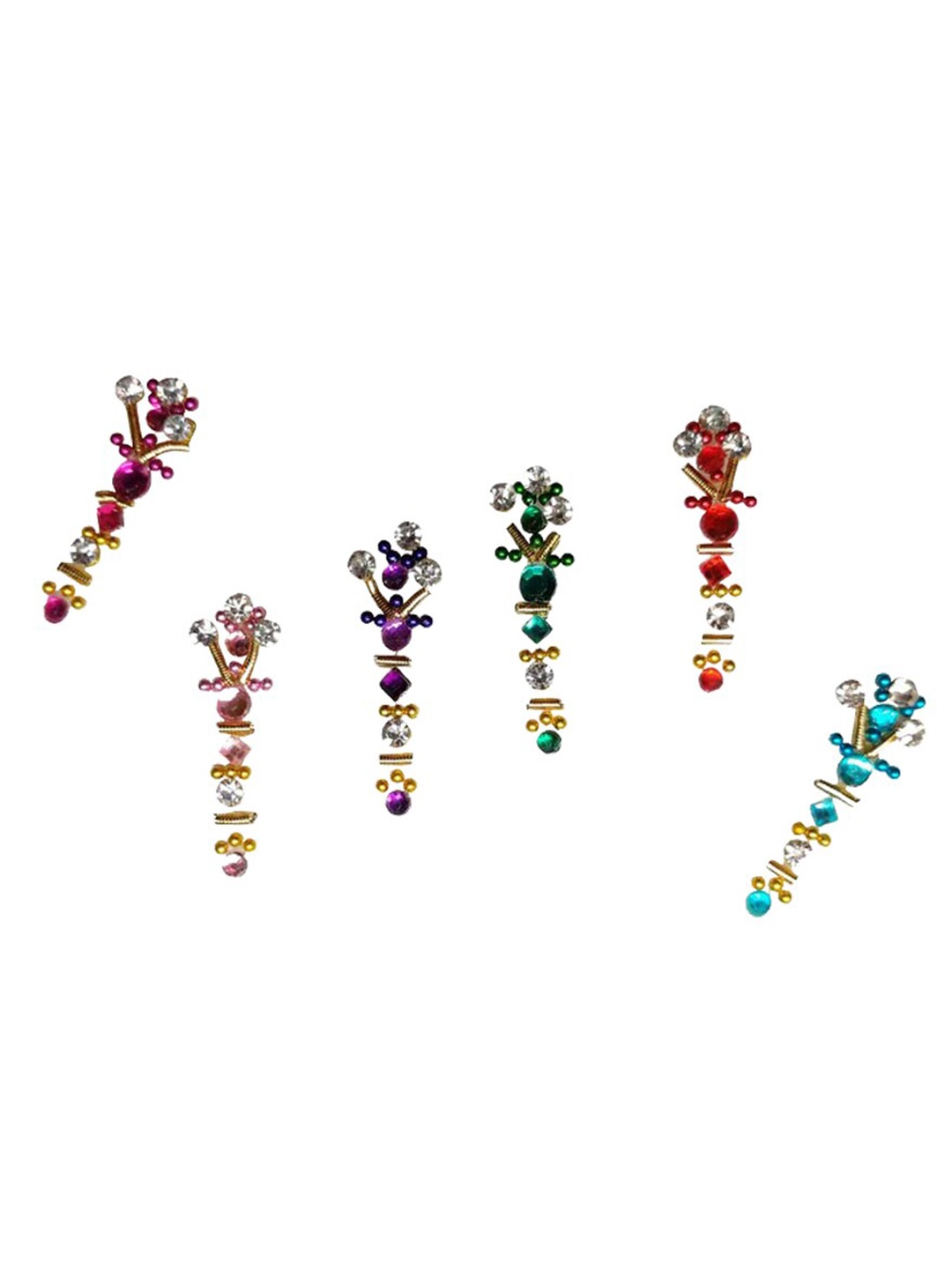 

Comet Busters 6 Pcs Multicoloured Stone-Studded Bindi, Multi