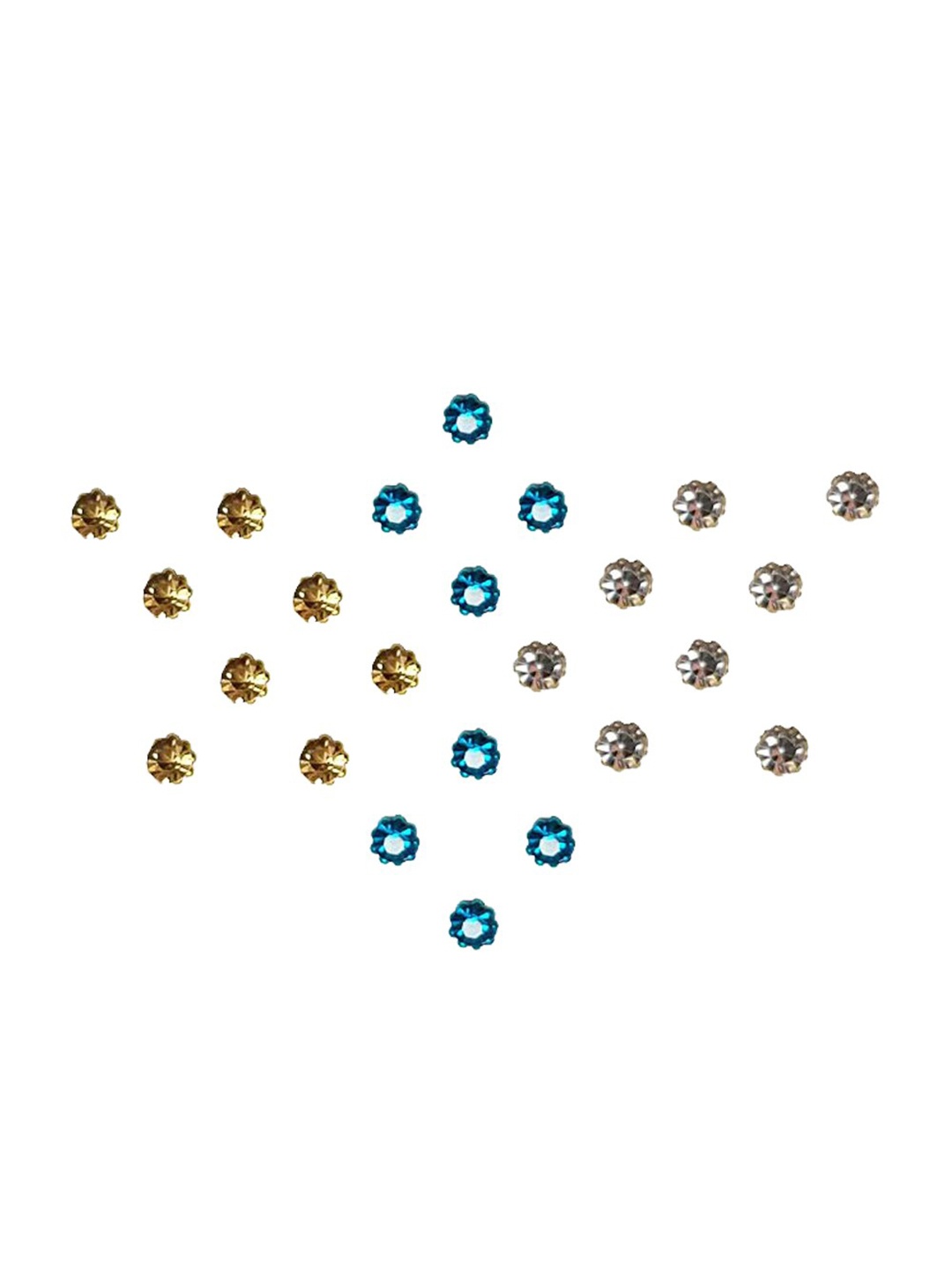 

Comet Busters 24 Pcs Silver-Toned & Gold Toned Stone-Studded Bindi