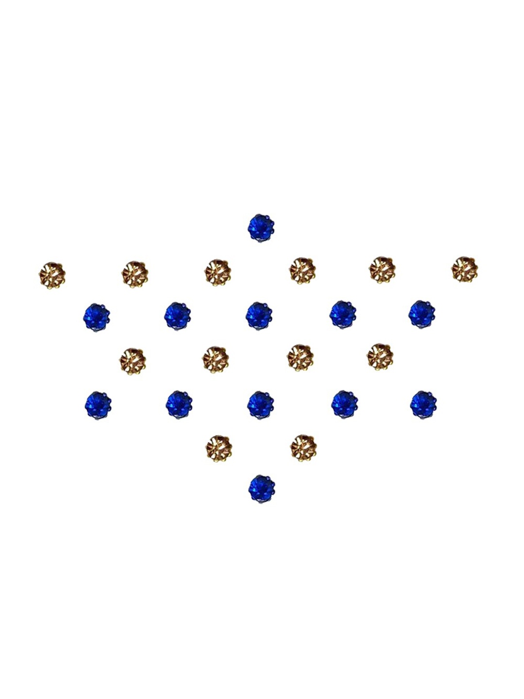 

Comet Busters Blue & Gold-Toned Stone-Studded Bindis - 24 Pcs