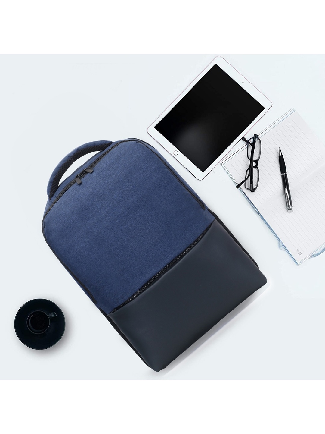 

LOOKMUSTER Unisex Blue & Black Colourblocked Backpack