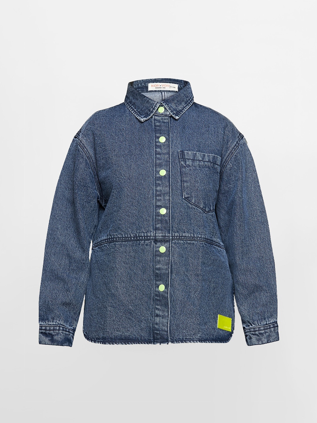 

Noh Voh - SASSAFRAS Kids Girls Blue Longline Denim Jacket