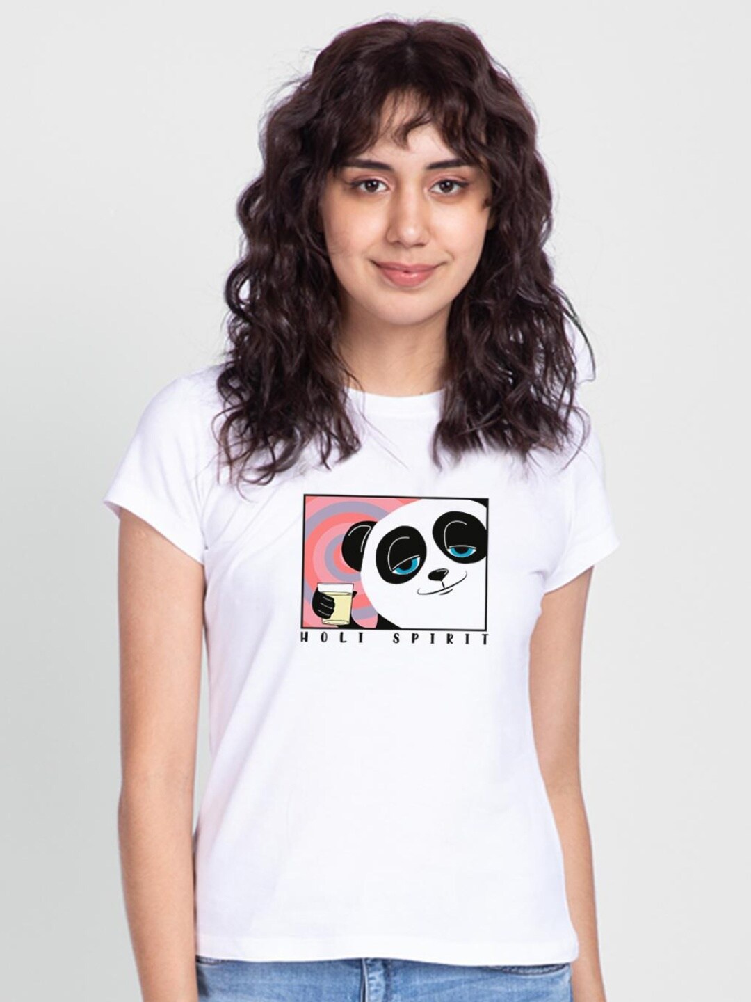 

Bewakoof Women White Graphic Printed T-shirt