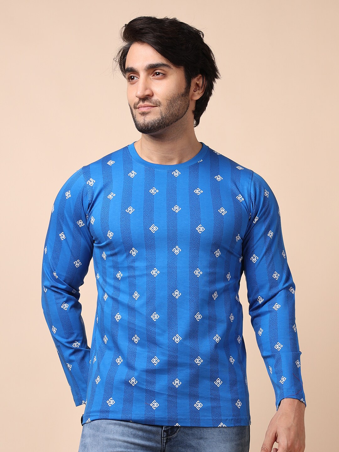 

berry blues Men Printed T-shirt, Blue