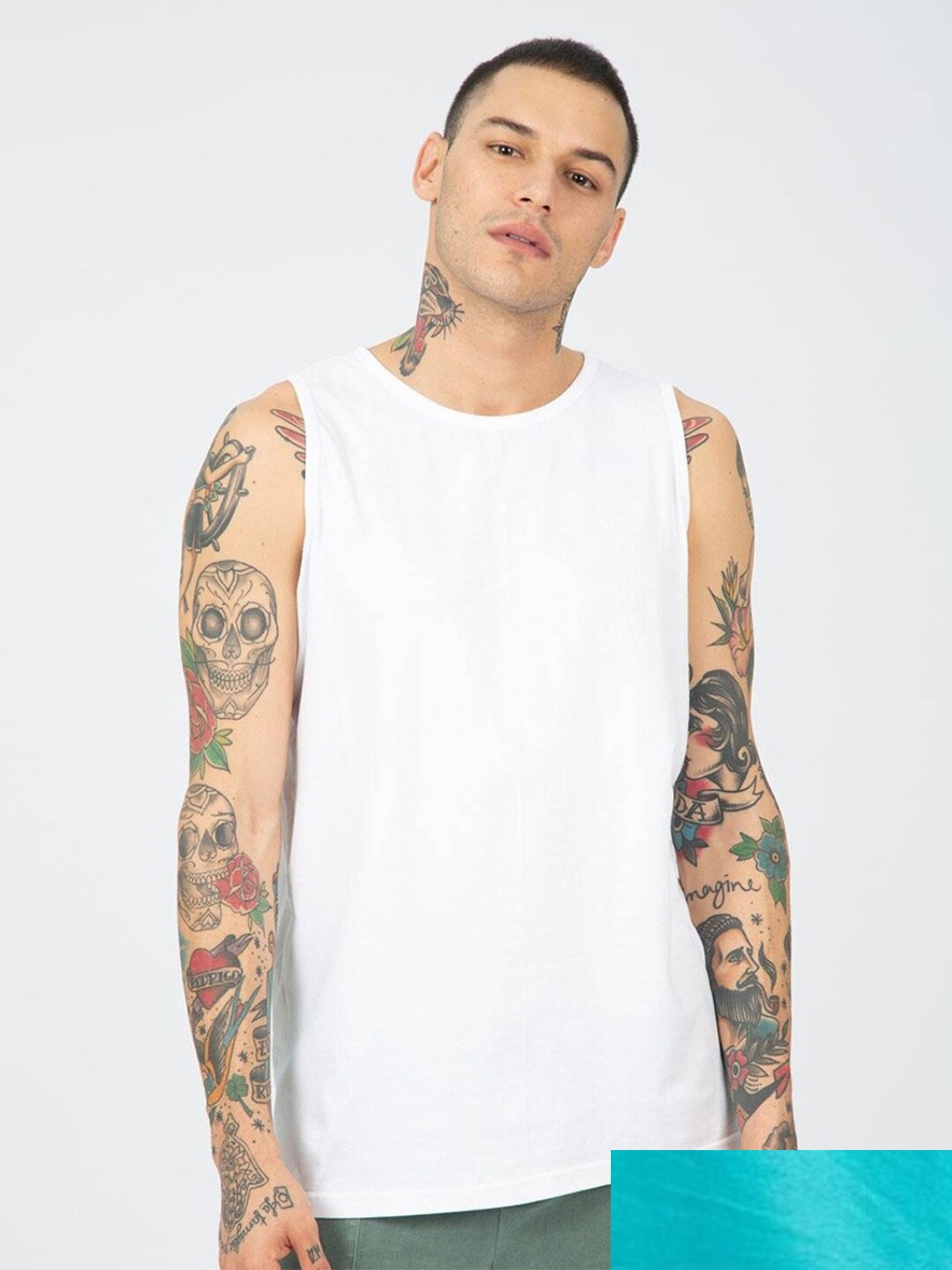 

Bewakoof Men's White & Blue Vest Pack of 2