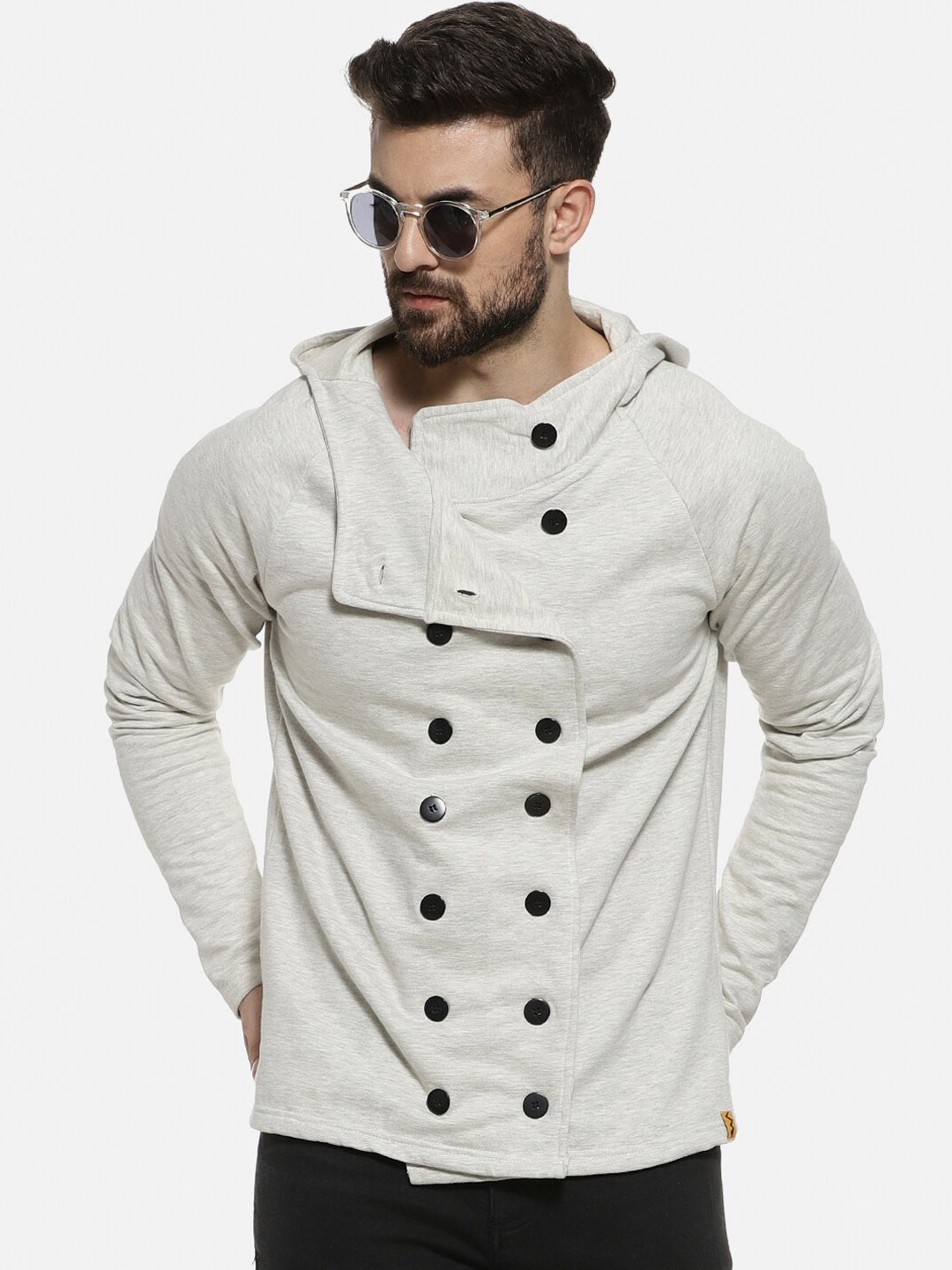 Campus Sutra Men Grey Windcheater Tailored Jacket